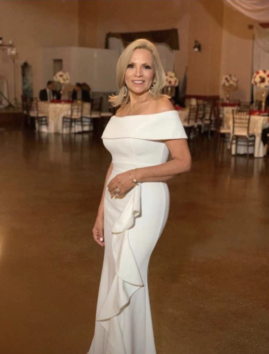 Bride in an elegant white gown