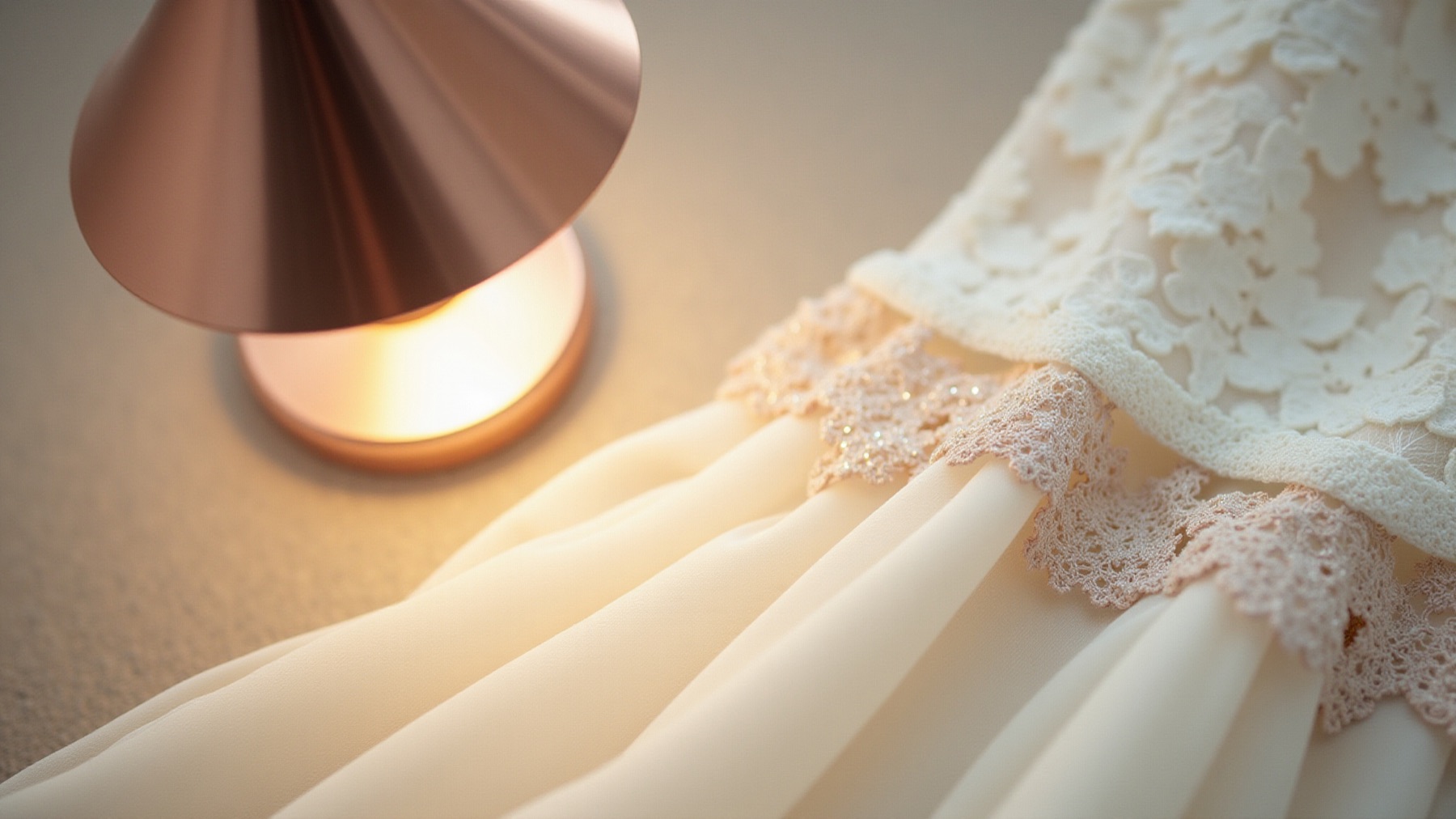Lace bridal gown detail